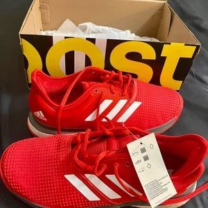 NWT Men’s Adidas Solecourt Boost tennis shoes size 10.5 in red color